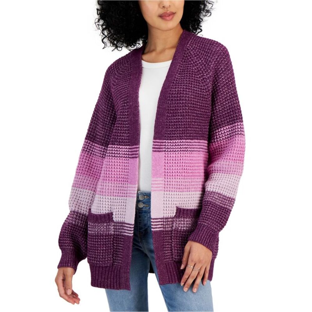 Freshman Womens Juniors Waffle-Knit Cardigan Sweater, NWT